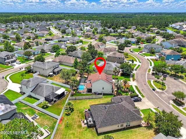 aerial view of residential area