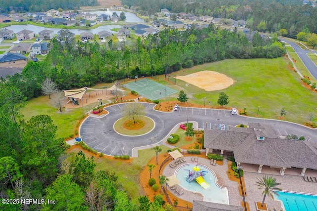 drone / aerial view featuring a residential view