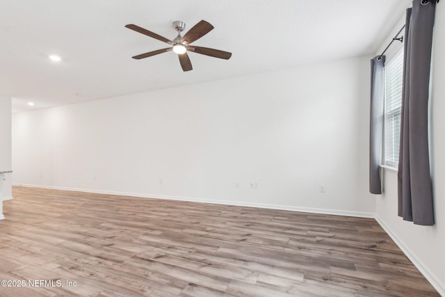 7686 Merchants Way, Jacksonville, FL 32222 - unfurnished room featuring recessed lighting, baseboards, light wood finished floors, and ceiling fan