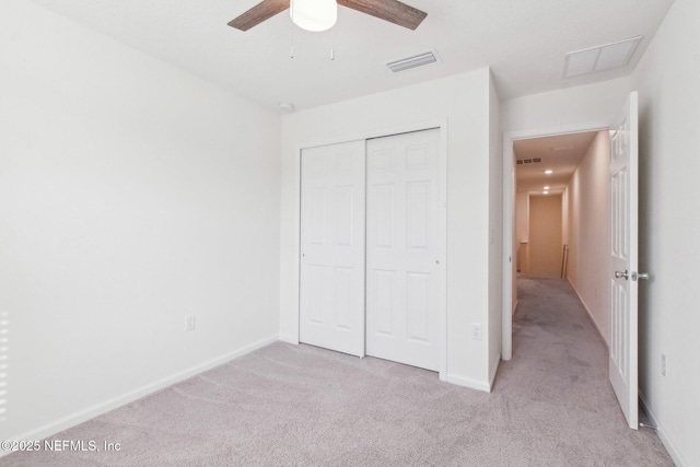 7686 Merchants Way, Jacksonville, FL 32222 - unfurnished bedroom featuring light carpet, baseboards, visible vents, and a closet