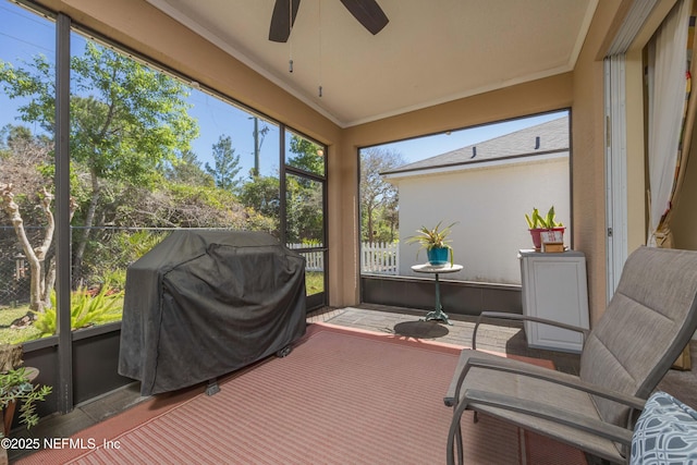 784 Crestwood Dr, Saint Augustine, FL 32086 - sunroom with ceiling fan