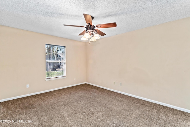 11326 Hendon Dr, Jacksonville, FL 32246 - carpeted empty room featuring a textured ceiling, baseboards, and ceiling fan