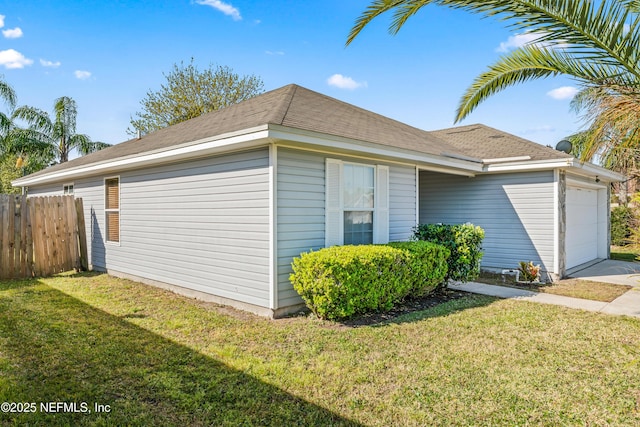 11326 Hendon Dr, Jacksonville, FL 32246 - view of home's exterior featuring driveway, roof with shingles, fence, and a yard