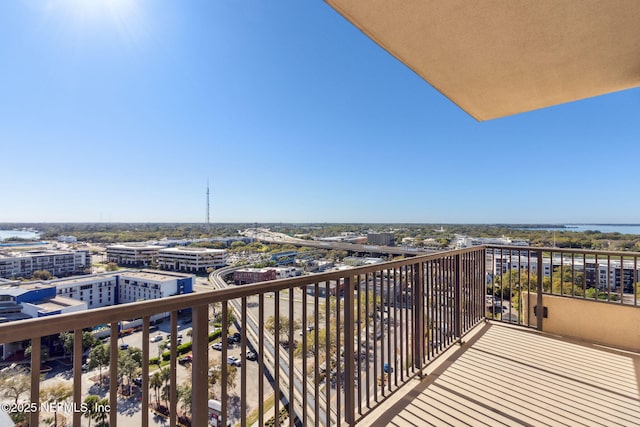 balcony featuring a view of city