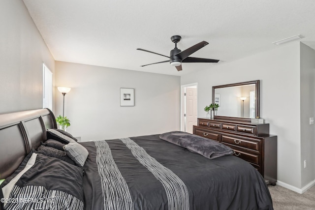 7802 Merchants Way, Jacksonville, FL 32222 - bedroom with a ceiling fan, light carpet, baseboards, and visible vents