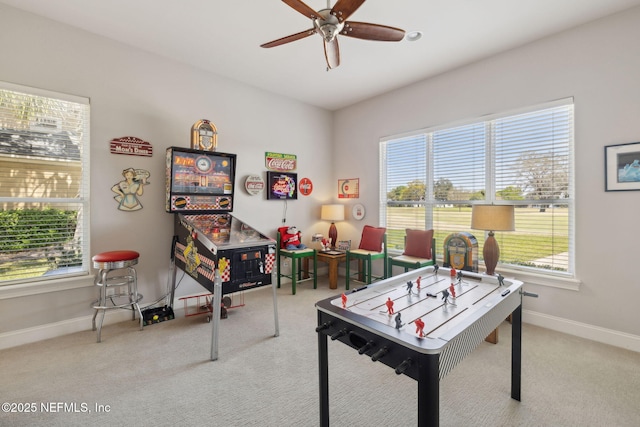1193 Queens Harbor Blvd, Jacksonville, FL 32225 - recreation room with baseboards, ceiling fan, and carpet