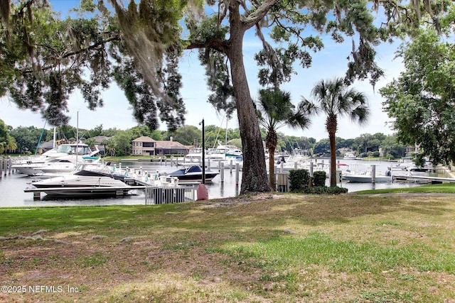 1193 Queens Harbor Blvd, Jacksonville, FL 32225 - view of dock featuring a lawn and a water view