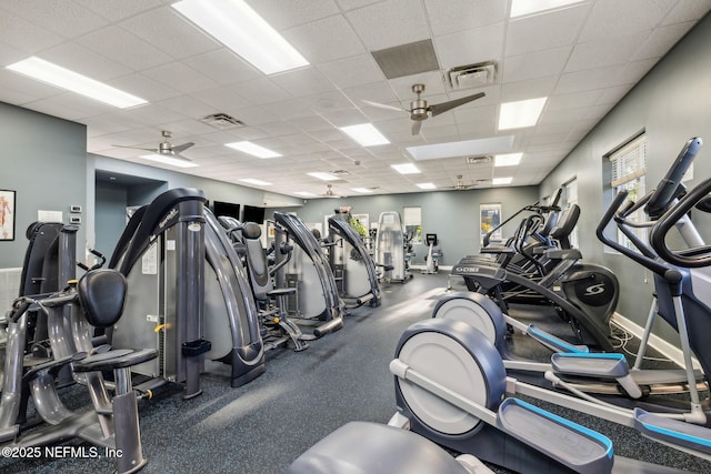 1193 Queens Harbor Blvd, Jacksonville, FL 32225 - workout area featuring visible vents, baseboards, and a paneled ceiling
