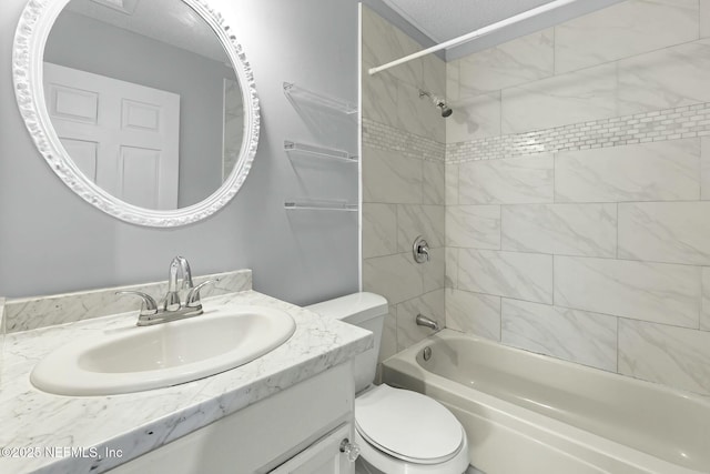 7552 Pottsburg Landing Dr, Jacksonville, FL 32216 - bathroom featuring toilet, vanity, and washtub / shower combination