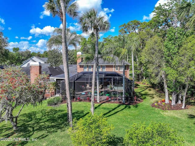 6260 Highlands Ct, Ponte Vedra Beach, FL 32082 - view of grassy yard with a lanai