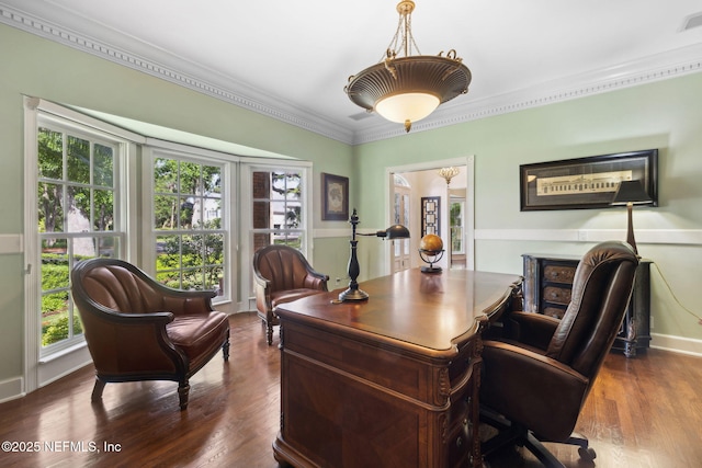 6260 Highlands Ct, Ponte Vedra Beach, FL 32082 - office space featuring healthy amount of natural light, wood finished floors, crown molding, and baseboards