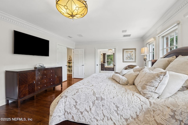 6260 Highlands Ct, Ponte Vedra Beach, FL 32082 - bedroom featuring dark wood finished floors and crown molding