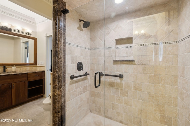 6260 Highlands Ct, Ponte Vedra Beach, FL 32082 - full bathroom with a stall shower, vanity, and toilet