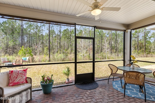 75586 Pondside Ln, Yulee, FL 32097 - sunroom with a ceiling fan