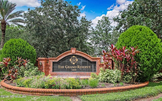 view of community sign