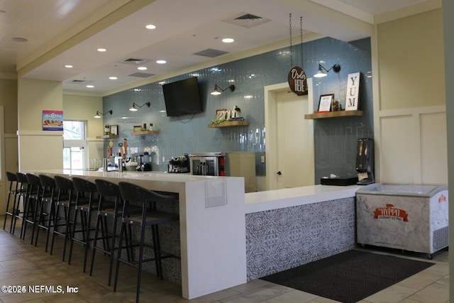 745 Austin Pl, Saint Johns, FL 32259 - bar area with recessed lighting and tasteful backsplash