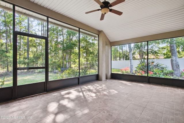 745 Austin Pl, Saint Johns, FL 32259 - unfurnished sunroom featuring a ceiling fan and plenty of natural light