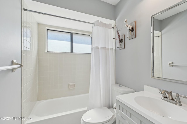 8314 Derbyshire Pl, Jacksonville, FL 32244 - full bathroom featuring toilet, vanity, and shower / bath combo with shower curtain