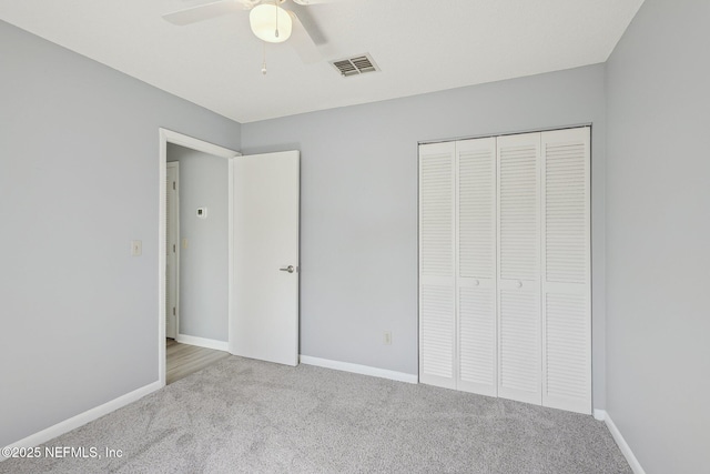 8314 Derbyshire Pl, Jacksonville, FL 32244 - unfurnished bedroom featuring baseboards, visible vents, a closet, and carpet