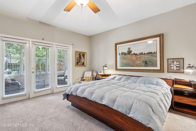 95062 Mackinas Cir, Fernandina Beach, FL 32034 - bedroom with carpet flooring, access to exterior, and ceiling fan