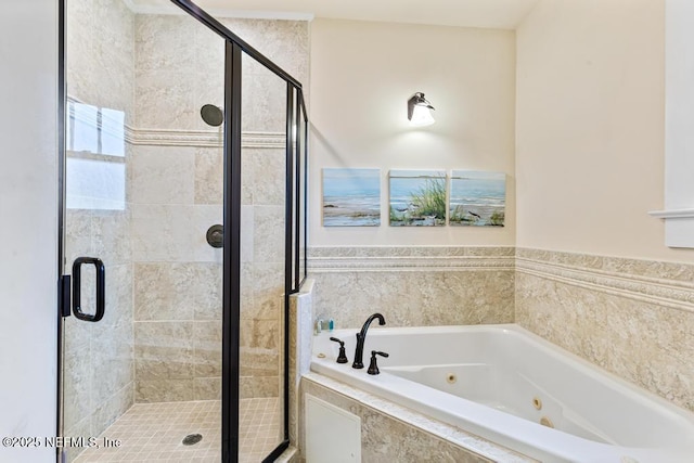 29 Grant St, Saint Augustine, FL 32084 - bathroom with a whirlpool tub and a stall shower