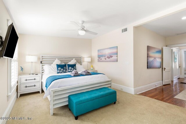 29 Grant St, Saint Augustine, FL 32084 - bedroom with carpet floors, baseboards, and ceiling fan