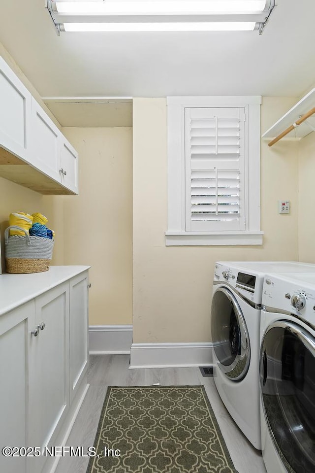 29 Grant St, Saint Augustine, FL 32084 - laundry room with separate washer and dryer, cabinet space, and baseboards