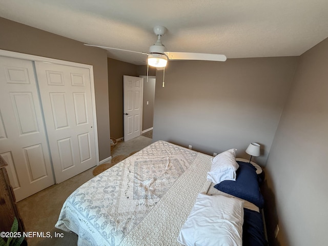 3118 Steeple Pine Ct, Middleburg, FL 32068 - carpeted bedroom featuring a closet, a ceiling fan, and baseboards