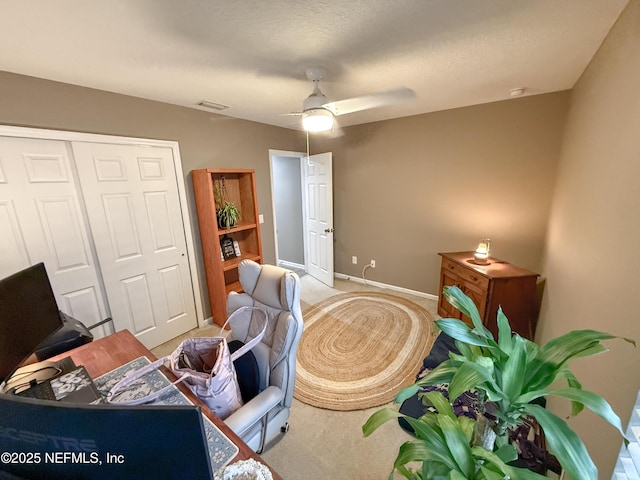 3118 Steeple Pine Ct, Middleburg, FL 32068 - bedroom with carpet flooring, a closet, ceiling fan, and baseboards