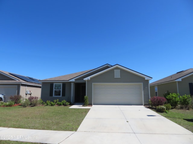 3282 Little Fawn Ln, Green Cove Springs, FL 32043 - single story home with driveway, an attached garage, and a front lawn