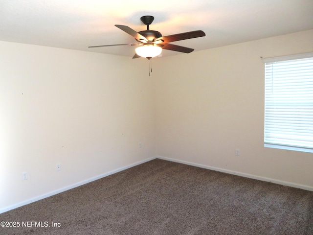 3282 Little Fawn Ln, Green Cove Springs, FL 32043 - spare room with baseboards, ceiling fan, carpet flooring, and a healthy amount of sunlight