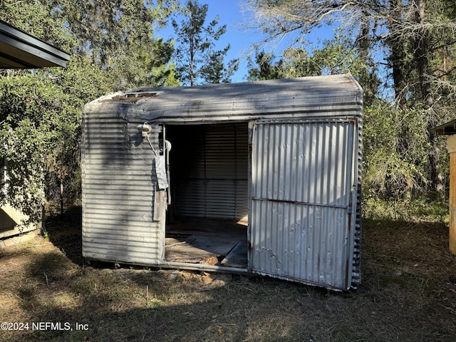view of shed