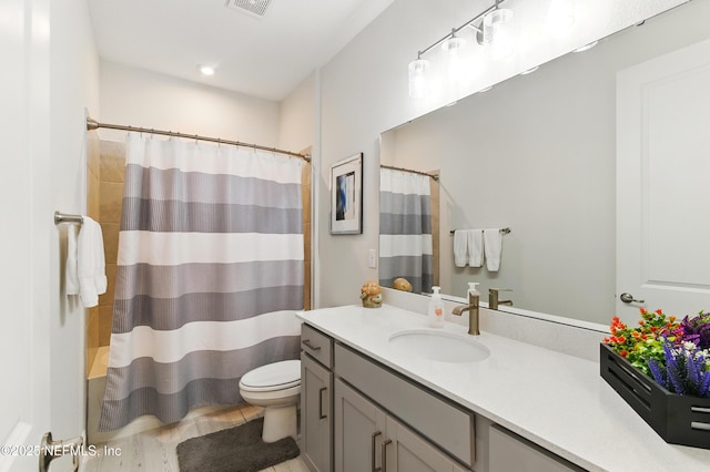 212 Fawnwood St, Saint Johns, FL 32259 - full bathroom featuring a shower with curtain, visible vents, toilet, and vanity