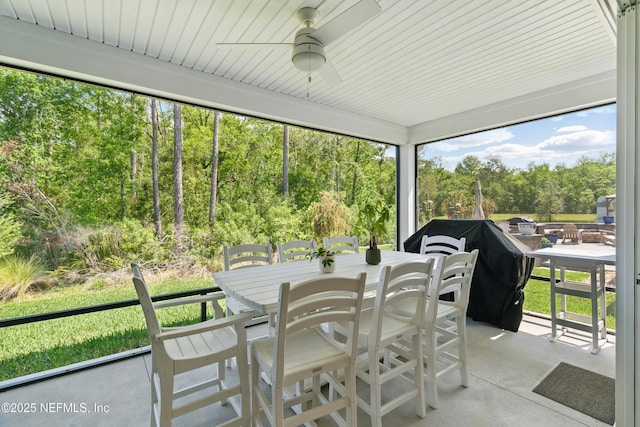 212 Fawnwood St, Saint Johns, FL 32259 - sunroom with outdoor dining area and a ceiling fan