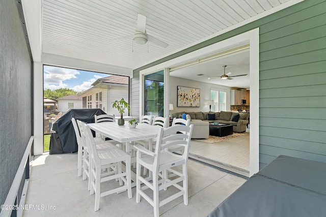 212 Fawnwood St, Saint Johns, FL 32259 - view of patio / terrace with outdoor dining area, an outdoor living space, and ceiling fan
