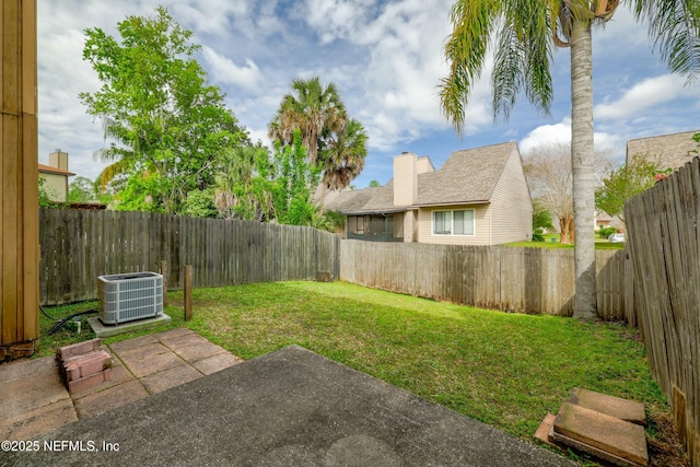 4133 Hidden Branch Dr N, Jacksonville, FL 32257 - view of yard with a patio, cooling unit, and a fenced backyard
