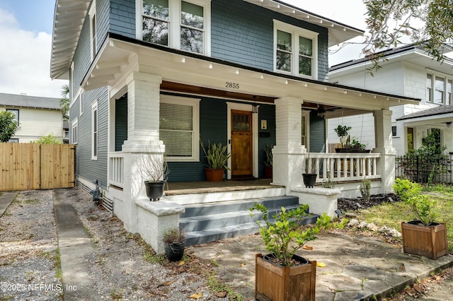2855 Post St, Jacksonville, FL 32205 - traditional style home featuring covered porch and fence