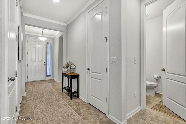 12424 Shady Bridge Trl, Jacksonville, FL 32258 - foyer featuring baseboards and crown molding