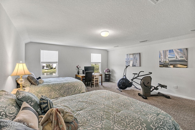 12424 Shady Bridge Trl, Jacksonville, FL 32258 - carpeted bedroom with visible vents, baseboards, and a textured ceiling