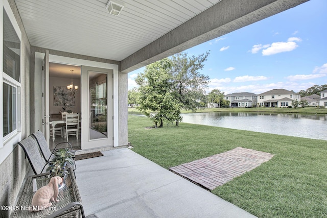 12424 Shady Bridge Trl, Jacksonville, FL 32258 - view of patio / terrace featuring a water view and a residential view