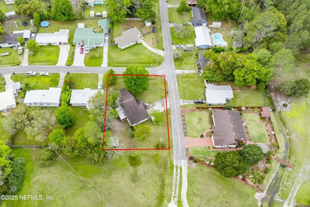 aerial view with a residential view