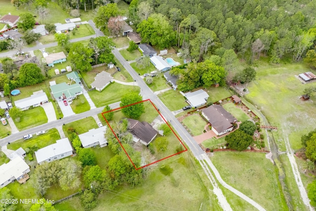 drone / aerial view featuring a residential view