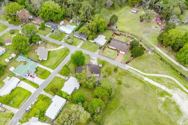 birds eye view of property with a residential view