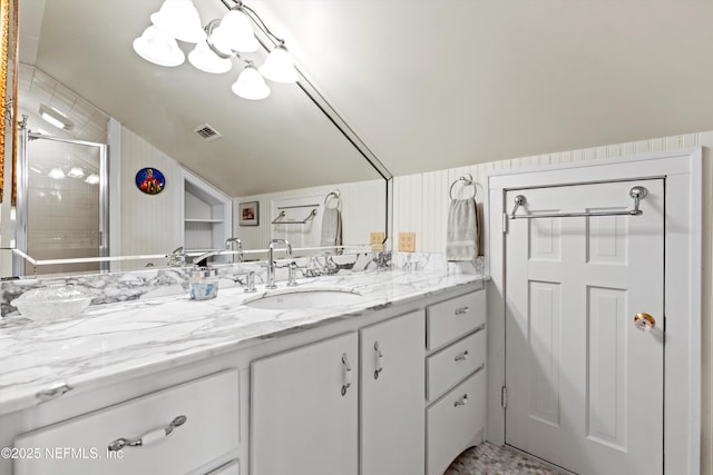 819 Lasalle St Unit 819, Jacksonville, FL 32207 - bathroom featuring vanity, visible vents, and a shower stall