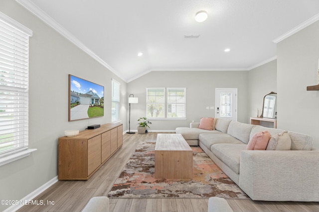 14 Balmoral Castle Dr, Saint Johns, FL 32259 - living area featuring visible vents, ornamental molding, light wood-style flooring, and baseboards