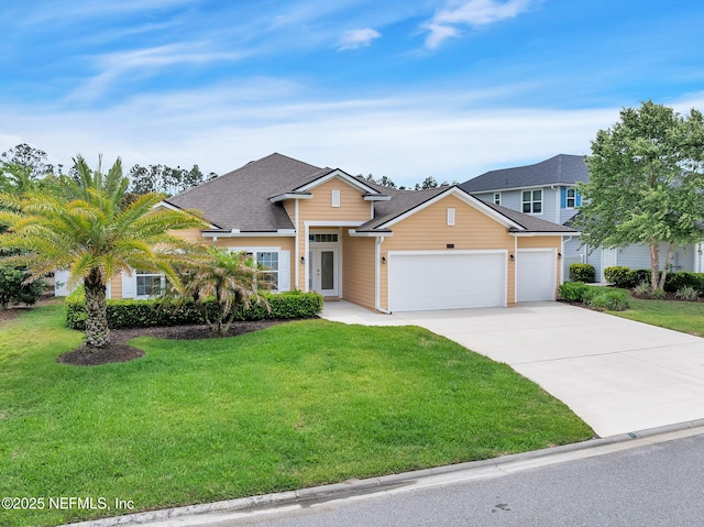 119 Cypress Banks Dr, Saint Johns, FL 32259 - traditional-style home with an attached garage, a front yard, concrete driveway, and a shingled roof