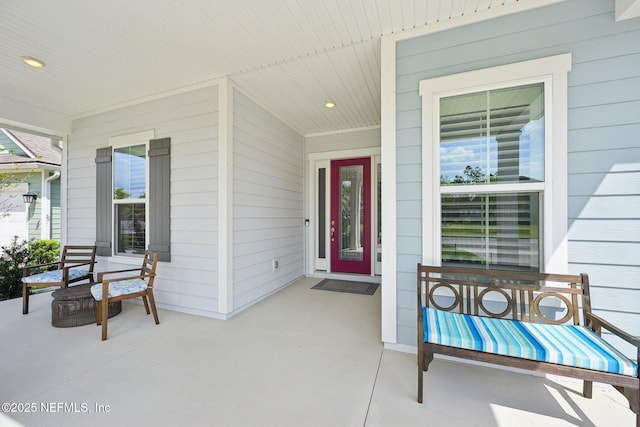 property entrance with a porch