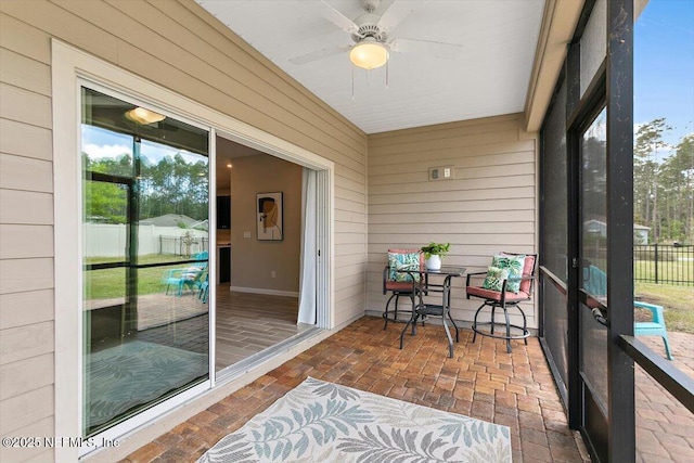 270 King George Ave, Saint Augustine, FL 32092 - sunroom / solarium featuring a ceiling fan
