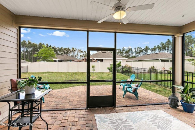 270 King George Ave, Saint Augustine, FL 32092 - sunroom featuring a ceiling fan