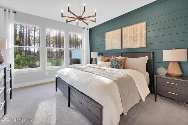 101 Glenhurst Ave, Ponte Vedra, FL 32081 - bedroom featuring an inviting chandelier, carpet floors, and baseboards
